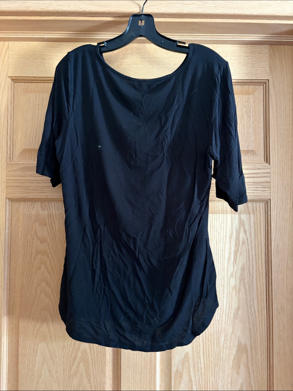Classic Black Women's Scoop Neck Top - Simple Everyday Tee